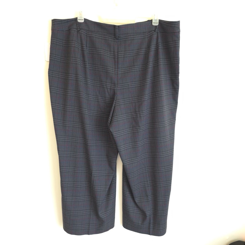 Vince Camuto Pants Wide Leg Crop Gray Glen Check Trouser Size 22W - Picture 4 of 6